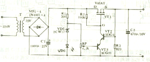 場效應管穩(wěn)壓電路